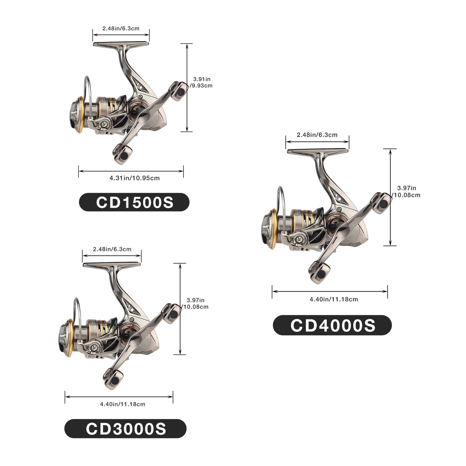 Moulinet de pêche spinning HAUT TON 5.2:1 à double bras CNC pliant pour eau douce et mer