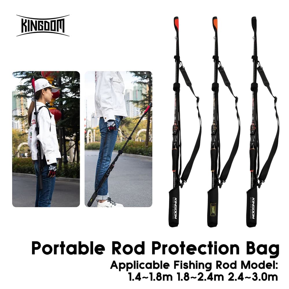 Sac protection cannes spinning Kingdom 73-152cm - Housse réglable avec corde protection cannes stockage pêche