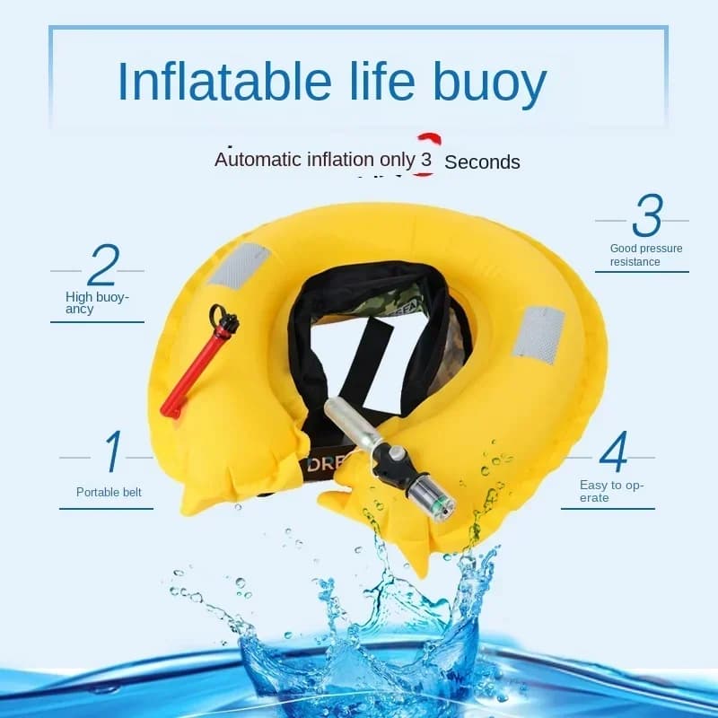 Veste de pêche gonflable automatique pour adulte ceinture de sécurité bateau et pêche