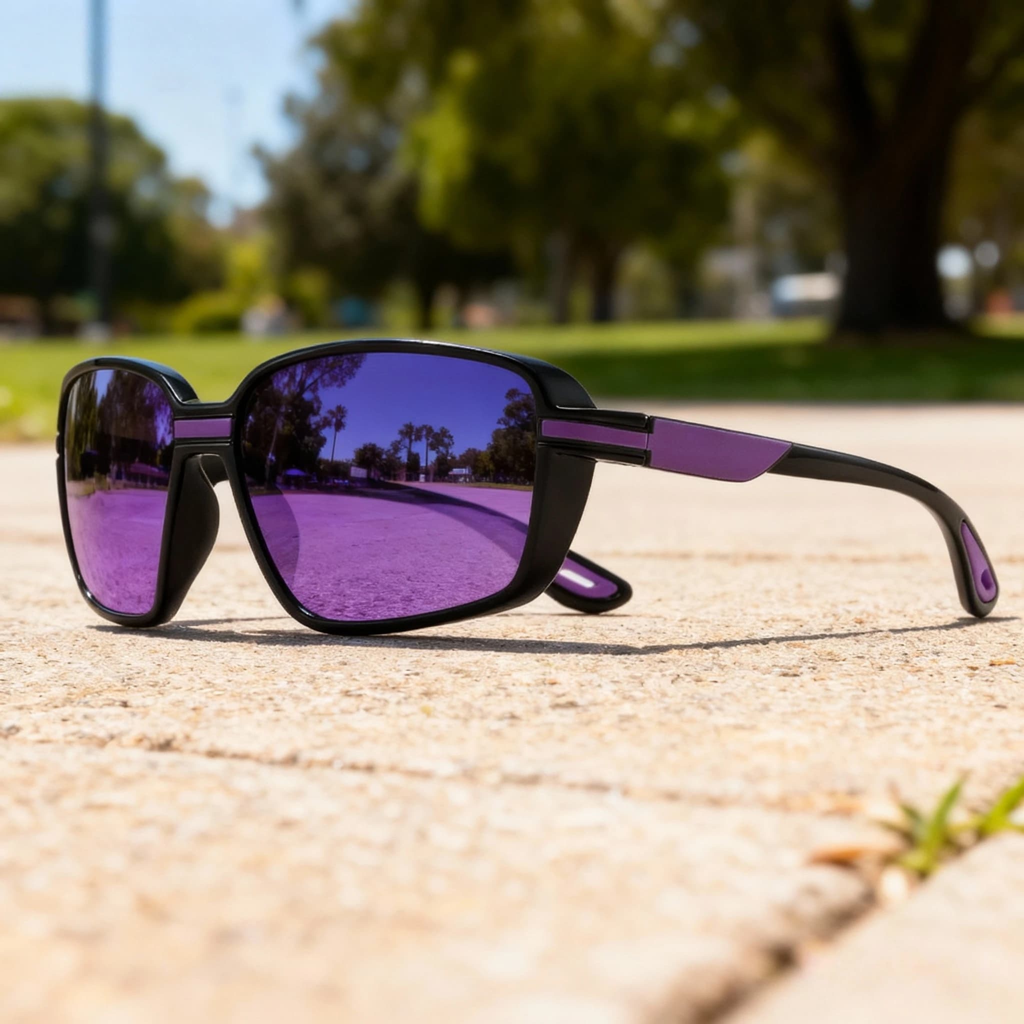 Lunettes de pêche polarisées sport carrées oversize - Protection UV400, ajustement enveloppant pour pêcheurs