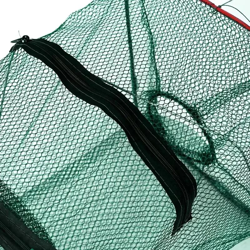 Filet de pêche pliable en nylon - Piège portable pour poissons, crevettes, crabes et anguilles