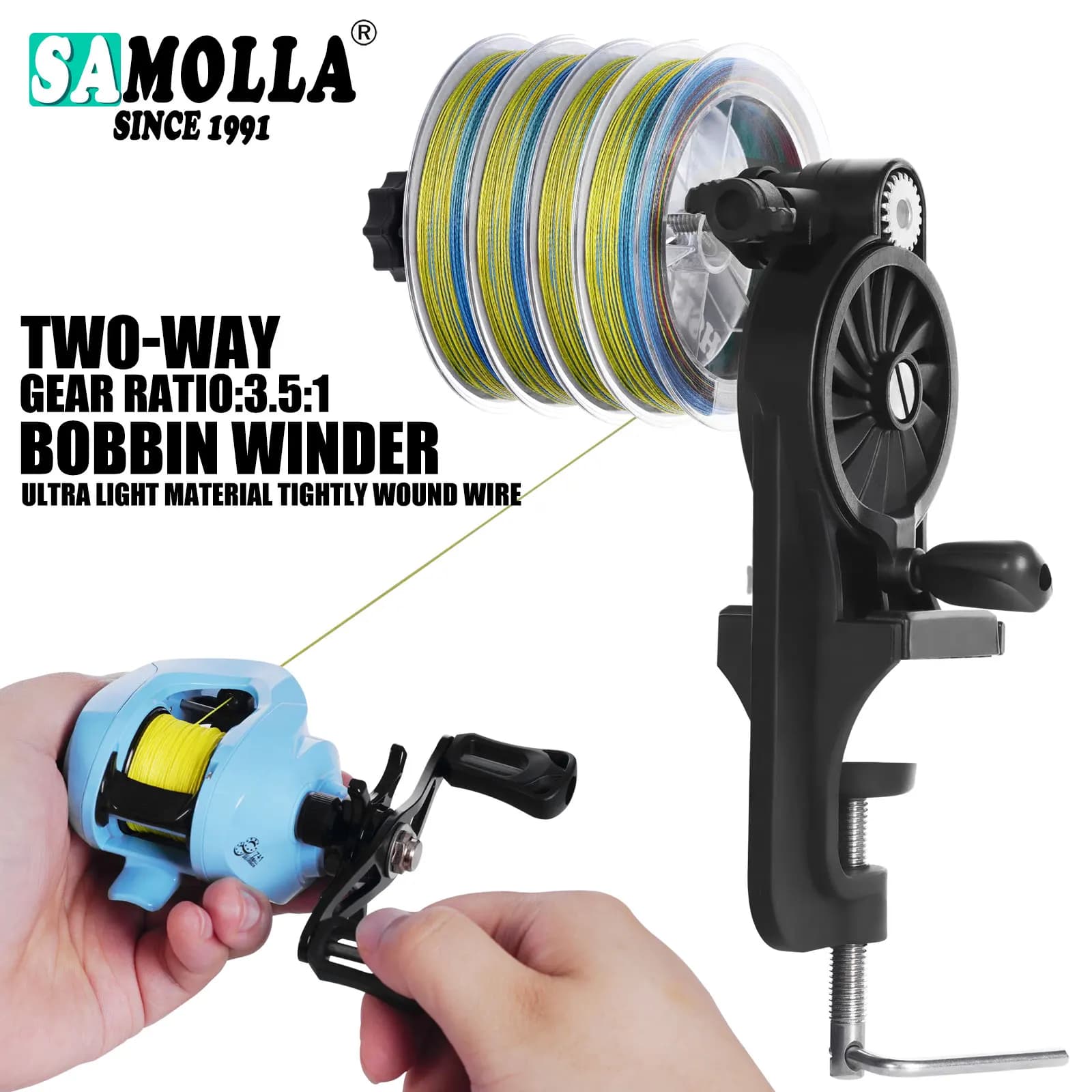 Bobineuse ligne pêche portable - Machine à enrouler moulinets casting spinning - Outil rangement fil pêche