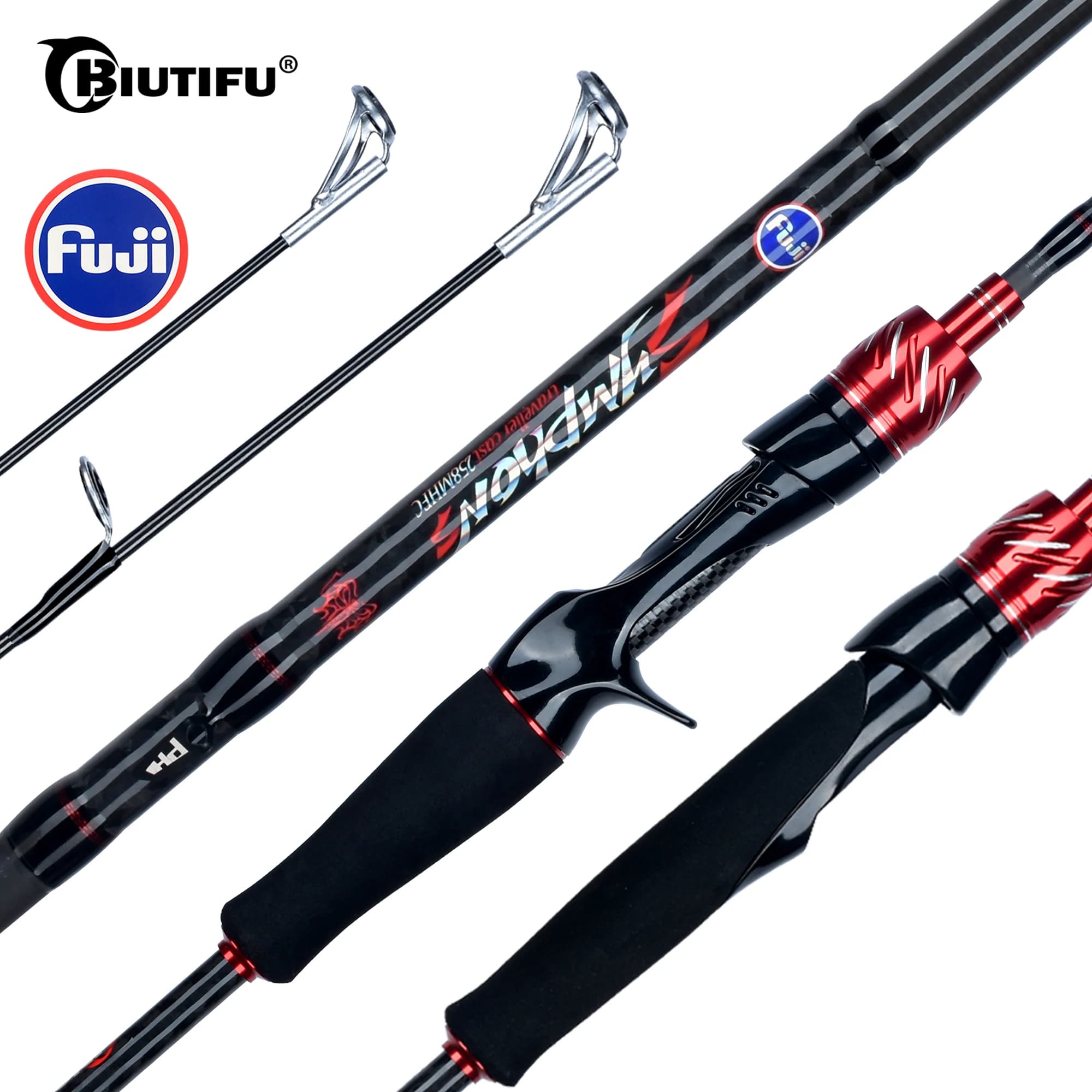 Canne carbone voyageurs BIUTIFU Fuji 1.8-3.0m 5-42g pêche mini roche spinning casting nomade