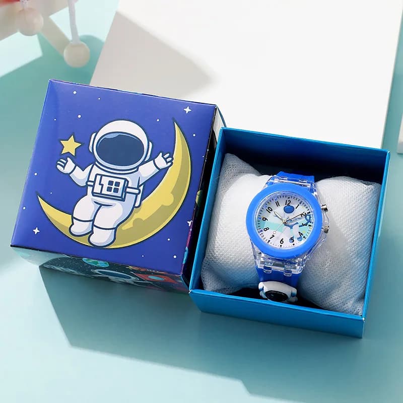 Montre enfant Mickey et Spiderman avec lampe - Bracelet silicone étanche pour jeunes pêcheurs