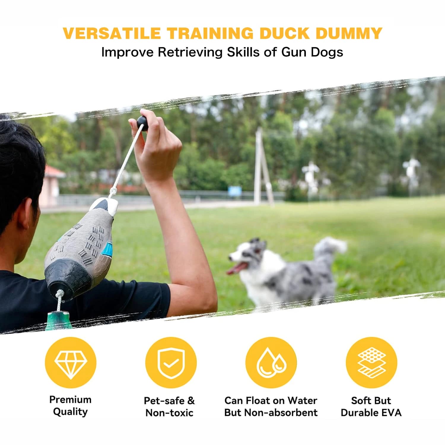 Leurre canard mort JOAXOR pour entraînement chiens rapporteurs chasse gibier d'eau flottant durable