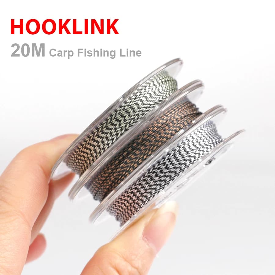 Ligne Carp Fishing FTK 20m 15/25/35LB pour hair rig - Tressée non gainée souple pour pêche carpe