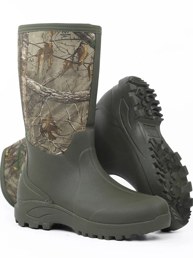 Bottes de pluie camouflage waterproof antidérapantes - Chaussures de chasse automne-hiver semelles épaisses