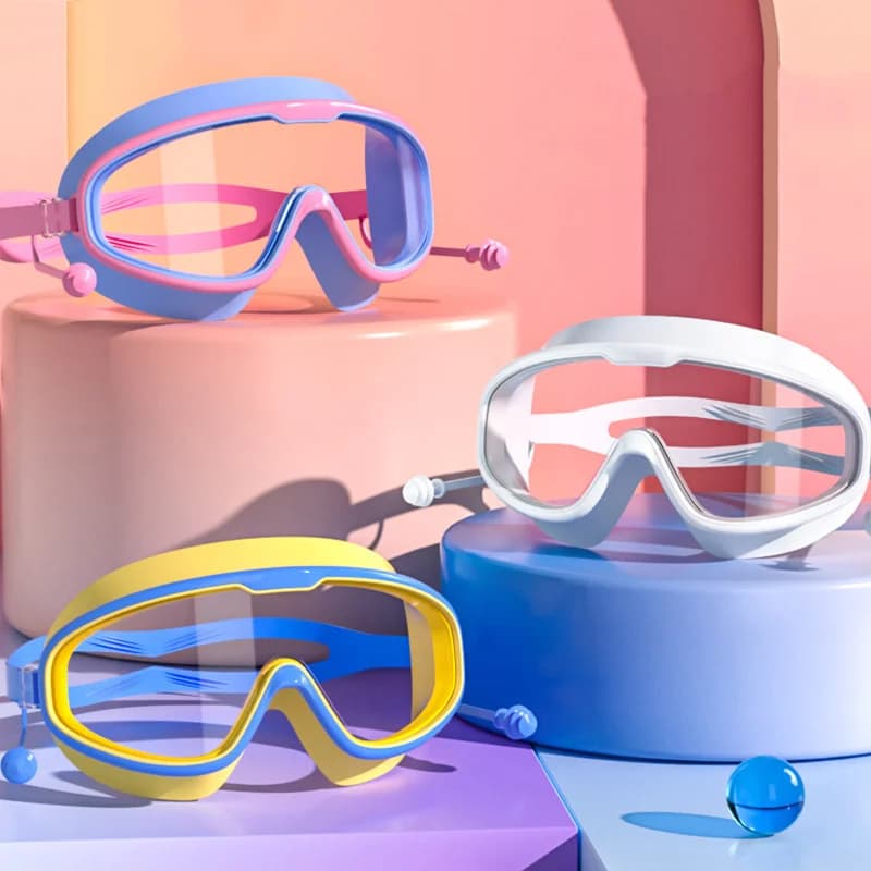 Lunettes de plongée anti-buée professionnelles avec bouchons d'oreilles - Grand champ vision - Piscine