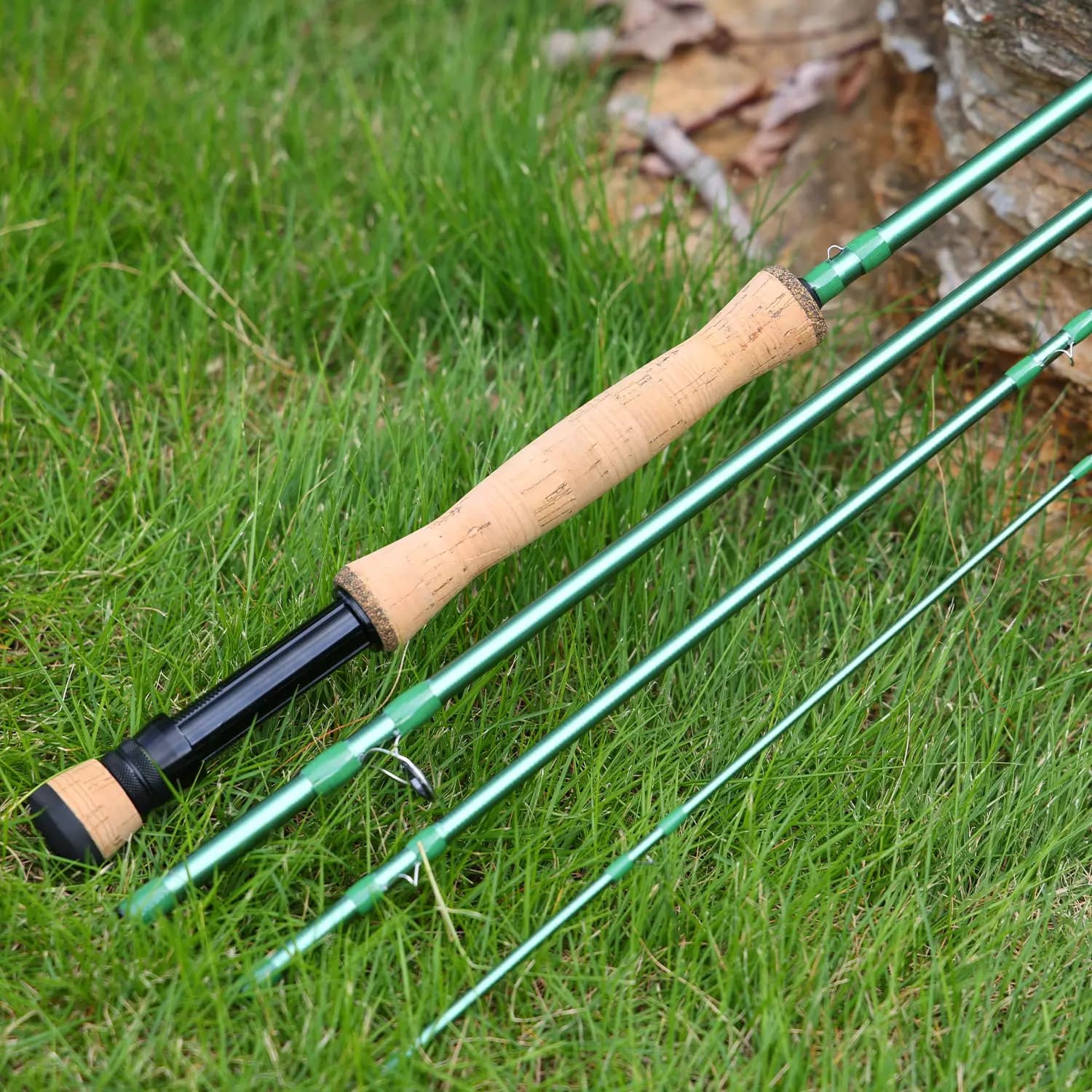Canne à mouche carbone manche EVA pour saumon et truite en rivière - pêche sportive eau douce