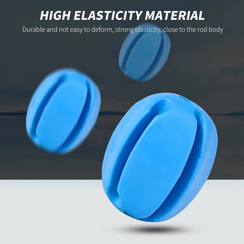 6 lanières porte-cannes en silicone léger, 5 trous pour rangement accessoires de pêche et organisation matériel