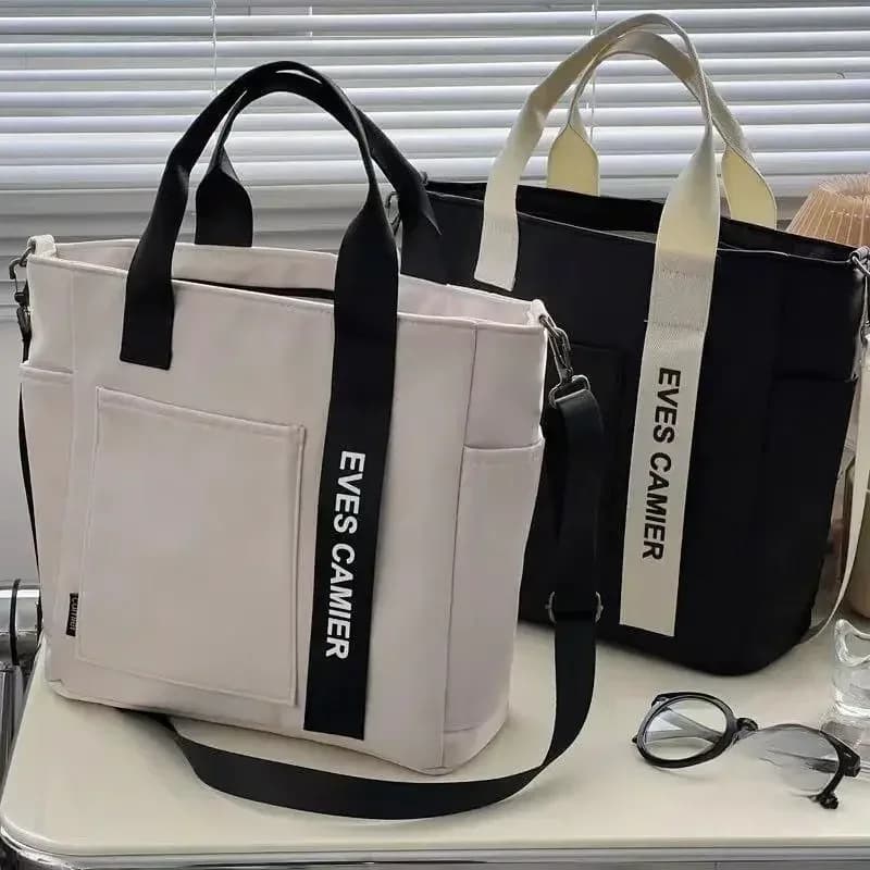Sac à main tote nylon étanche grande capacité - Messenger scolaire fille simple tendance mode