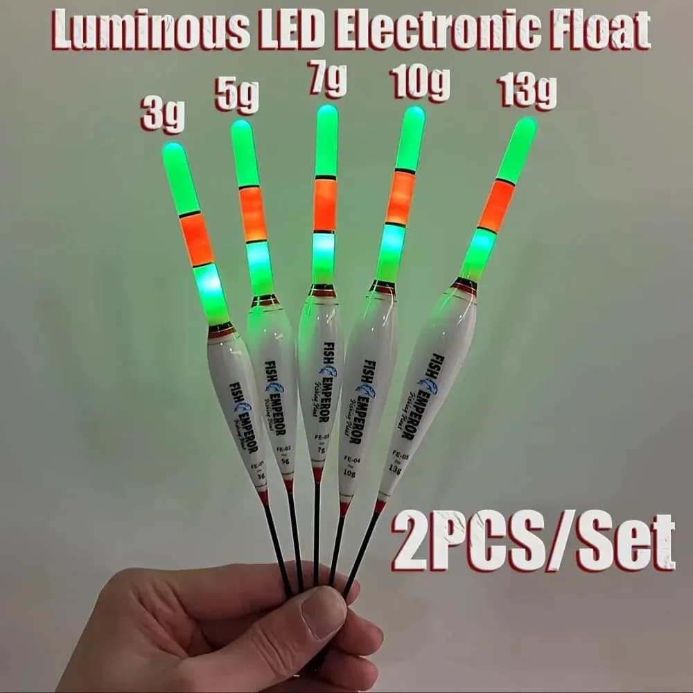 Flotteur lumineux électronique 2 pièces pour pêche de nuit grande flottabilité CR425, matériel de pêche estival 2024