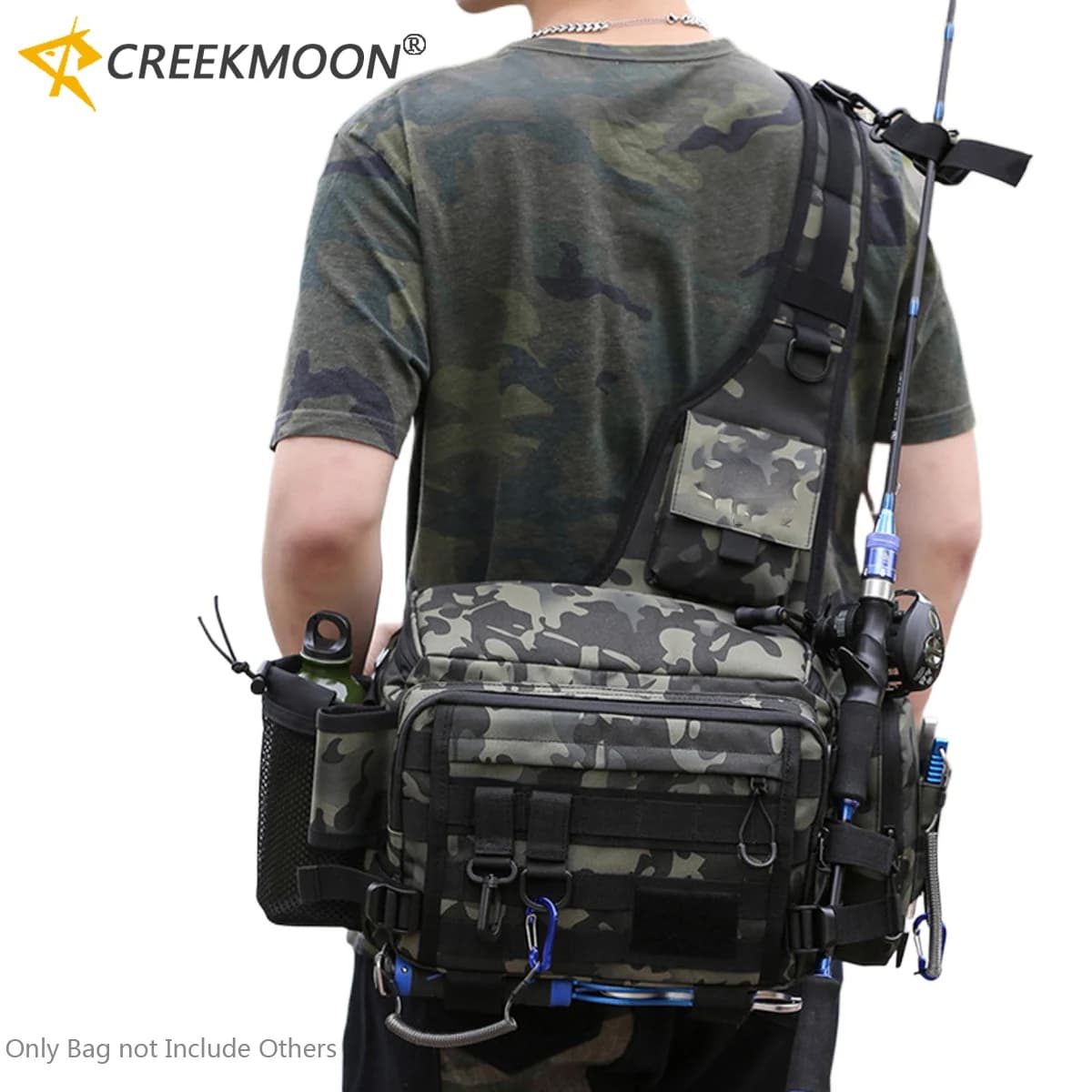 Grand sac à leurres étanche multifonction avec bandoulière pour cannes et accessoires de pêche