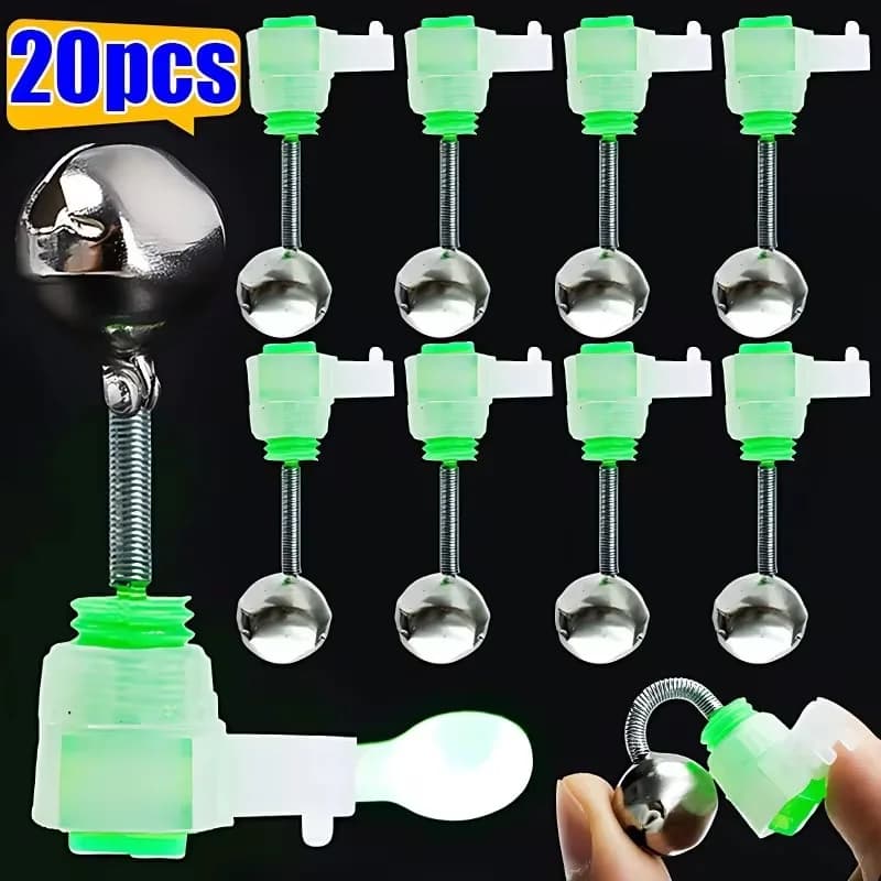 Cloche spiralée à clip pour détecter les touches, alarme sonore pour canne à pêche
