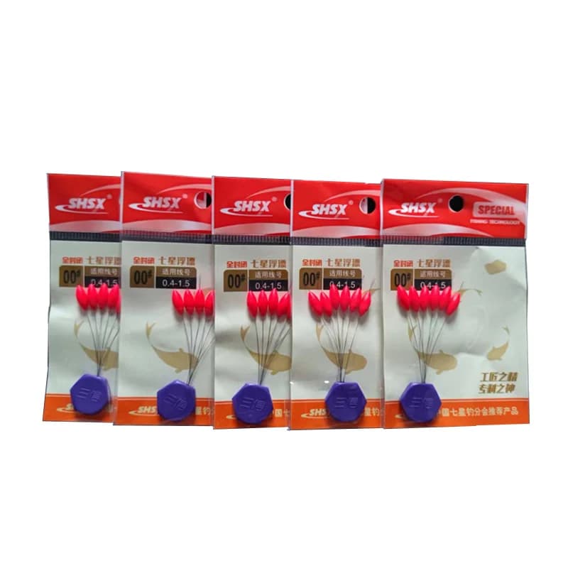 5 packs flotteurs 7 étoiles rouges A573 - mini flotteurs ovales connecteurs accessoire pêche