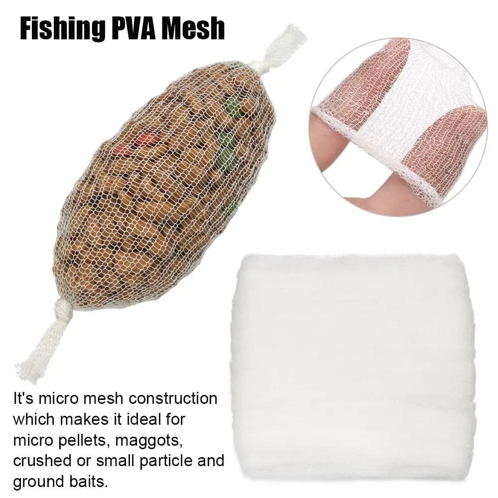 Filet PVA soluble 5m/20m pour pêche à la carpe : sacs amorce rechargeables 25/37/44mm avec appâts