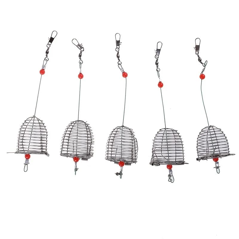 Cage à appâts de pêche en acier inoxydable, 5 pièces emboîtables pour amorçage