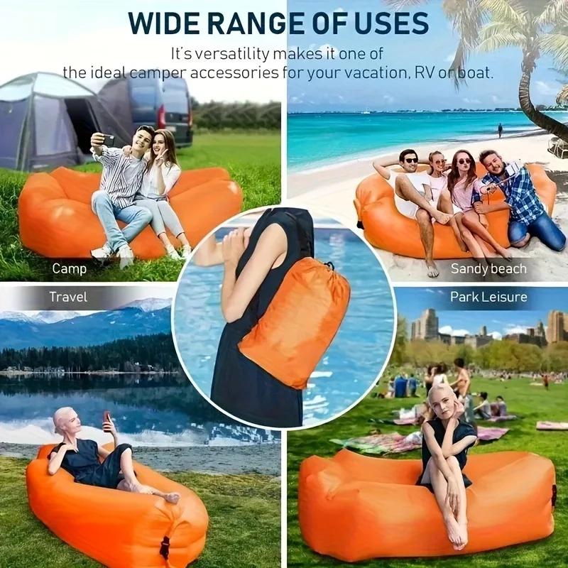 Canapé gonflable portable pour une personne - Lit de camping confortable pour pêche et plage