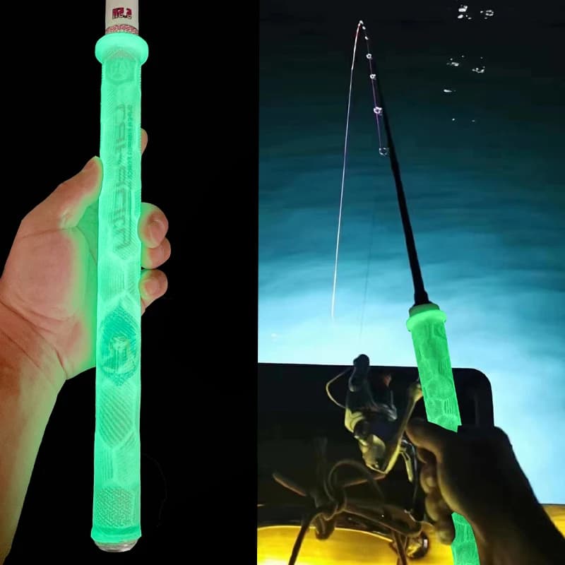 Manchon lumineux pour canne à pêche - Poignée silicone antidérapante pour pêche nocturne et activités outdoor