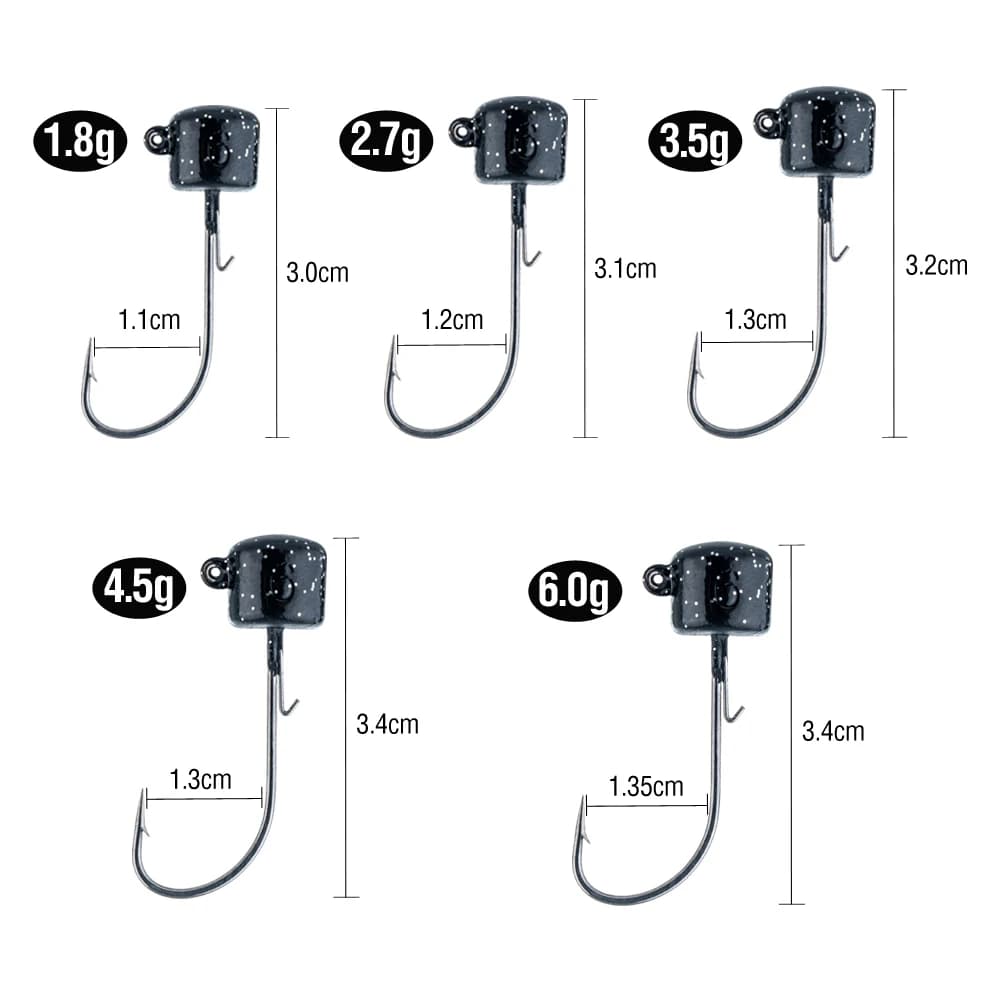 20 hameçons jig Ned colorés tête champignon 1.8g-6g pour leurres souples pêche précise