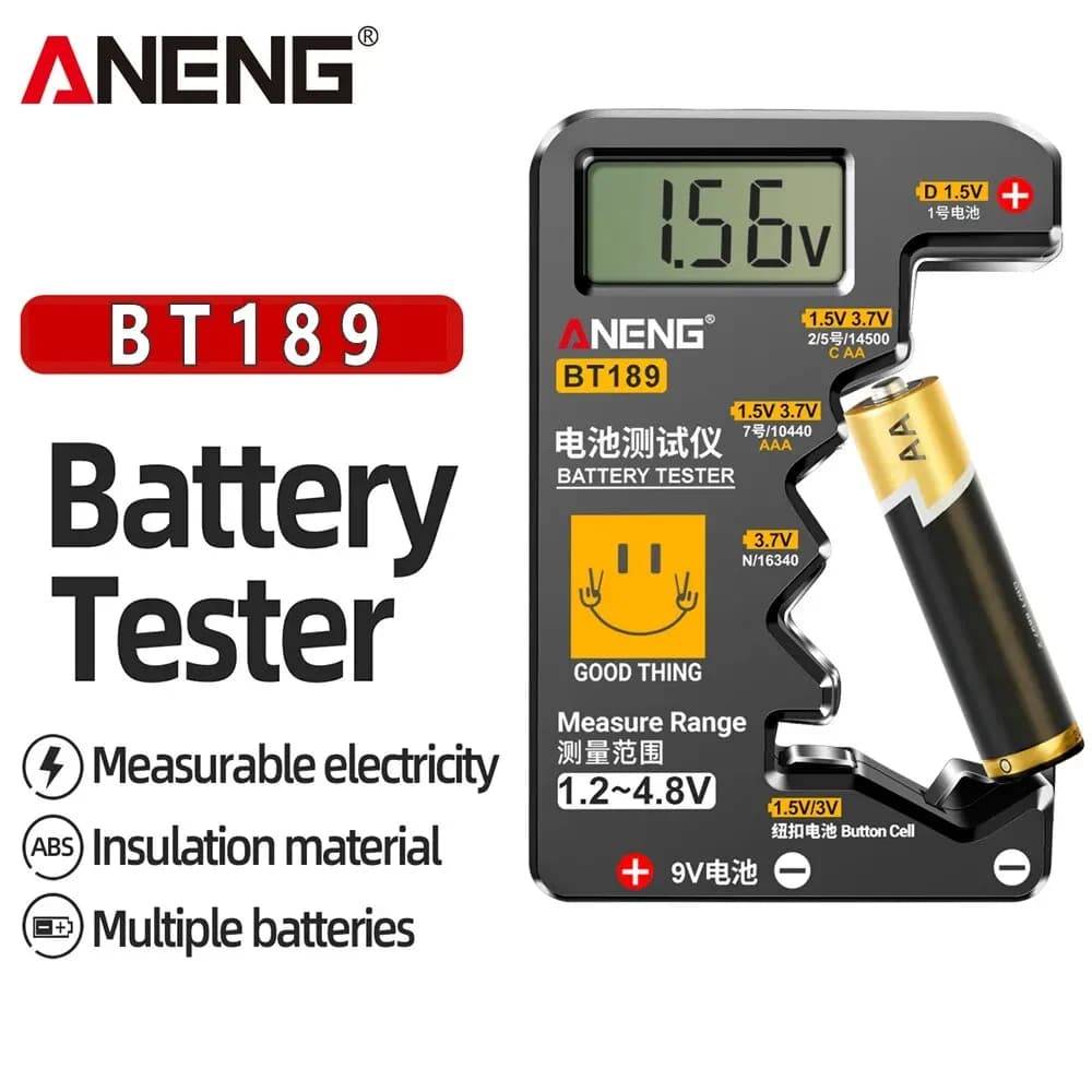Testeur piles bouton ANENG BT189 universel 9V N D C AA AAA LCD détecteur France