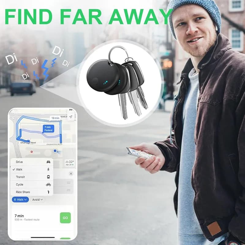 Air Tracker Bluetooth - Tag compatible Find My iPhone pour localiser clés et matériel pêche Apple
