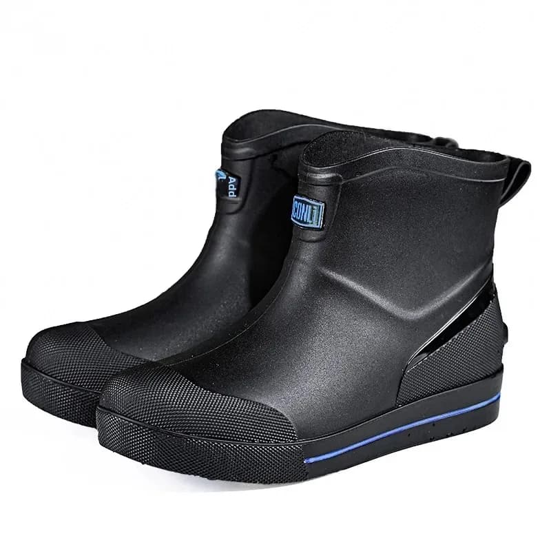Chaussures de pluie mode homme basses antidérapantes pêche cuisine travail caoutchouc