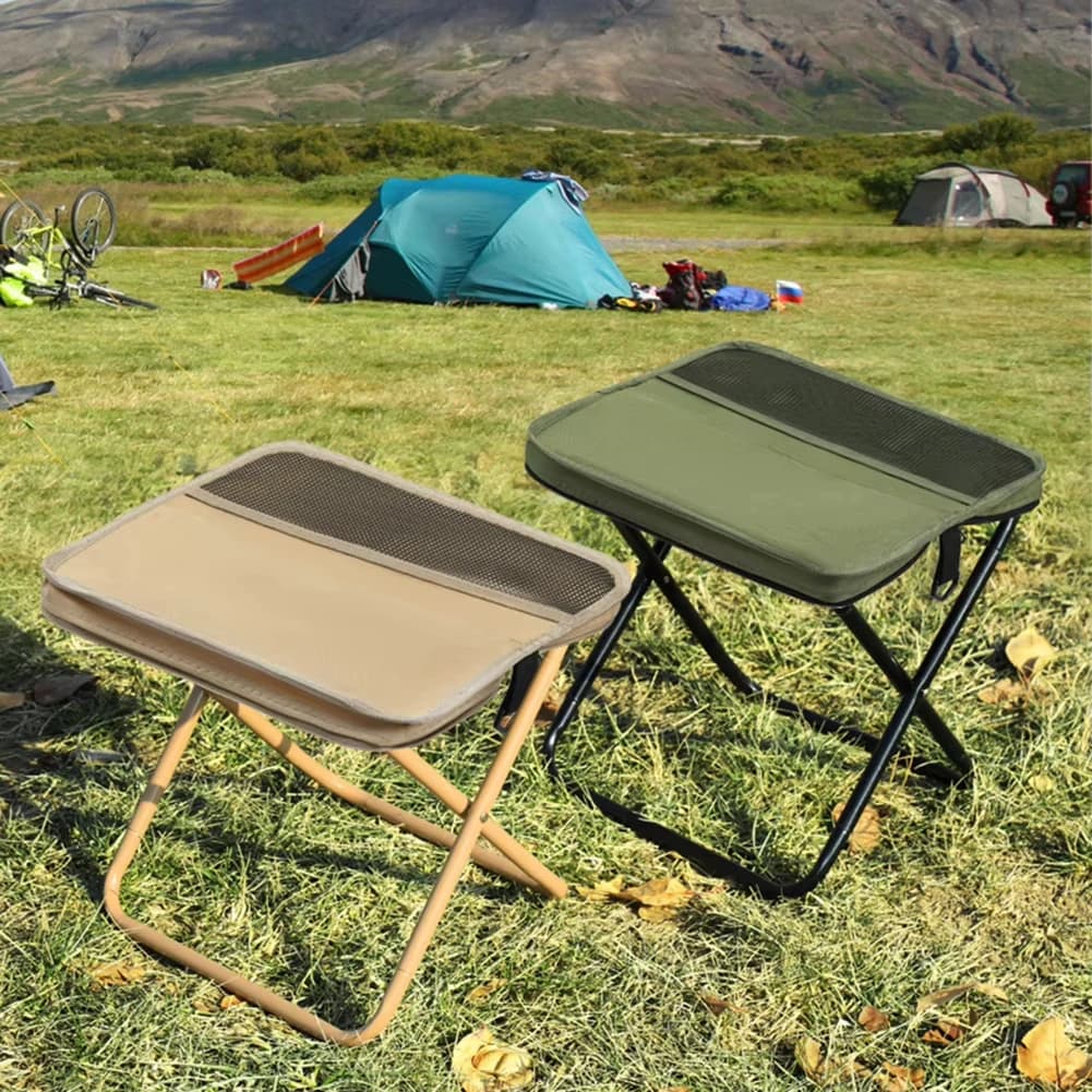 Tabouret pliant pêche camping randonnée avec sac bandoulière pratique pour transport et rangement