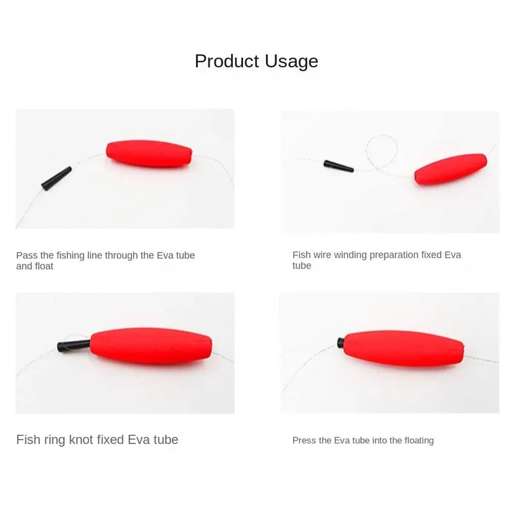 10 flotteurs de pêche en mousse dure avec bouchon pipe pour mer et rivière - S M L XL - Léger et flottable