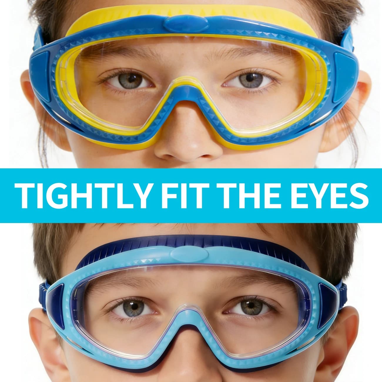 Lunettes de natation HD anti-buée et anti-UV - Cadre large pour piscine - Homme femme