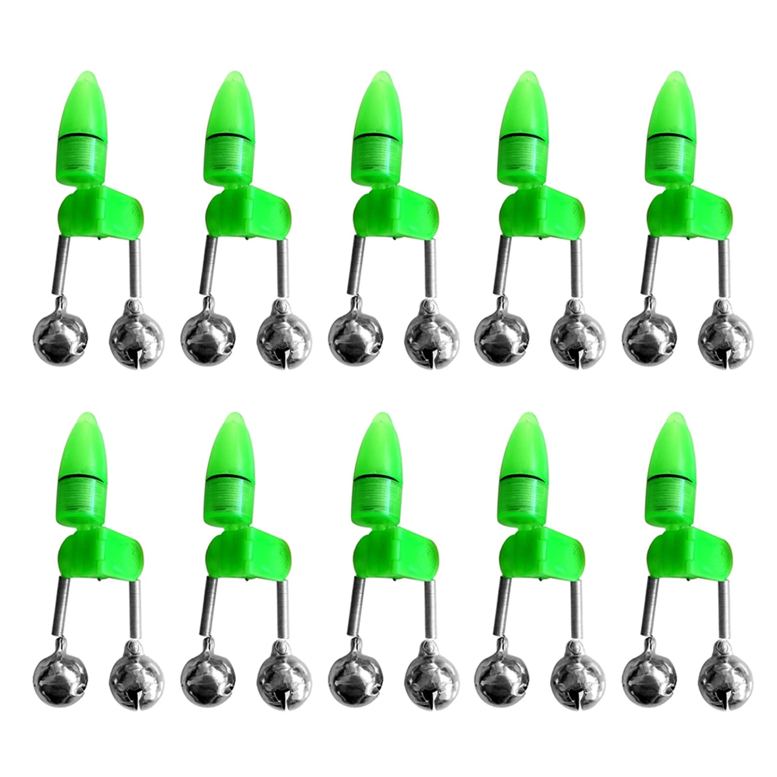Alarme de touche LED pour pêche de nuit avec 10 lumières et double clochette - Détecteur de touches