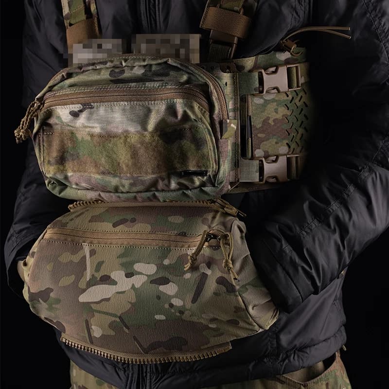 Pochette chauffante mains tactique pêche hiver - Sac banane multifonction chasse