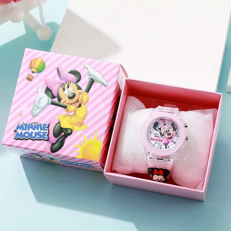 Montre enfant Mickey et Spiderman avec lampe - Bracelet silicone étanche pour jeunes pêcheurs
