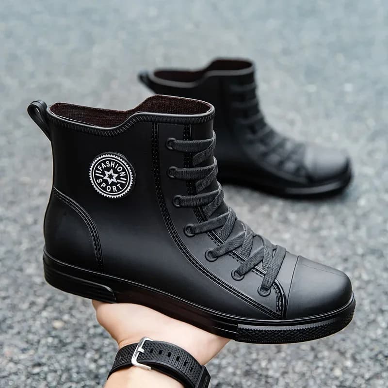 Bottes de pêche courtes imperméables anti-dérapantes chaudes pour hommes style allemand - Chaussures cuisine