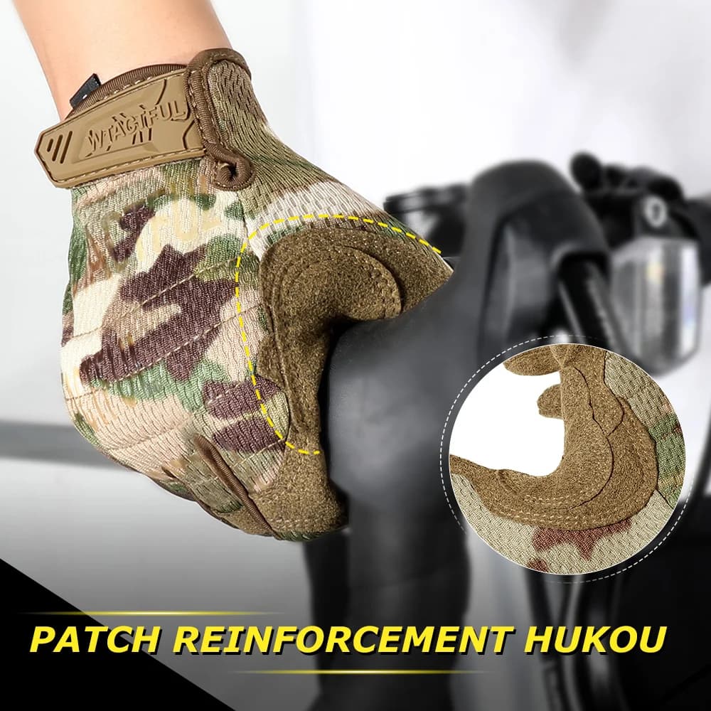 Gants tactiques camouflage écran tactile pour pêche, paintball, airsoft et sports de plein air mixtes
