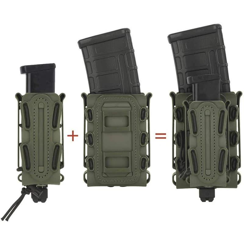 Set 2 pochettes chargeurs MOLLE universelles - Pour munitions 5.56 à 9mm en pêche tactique