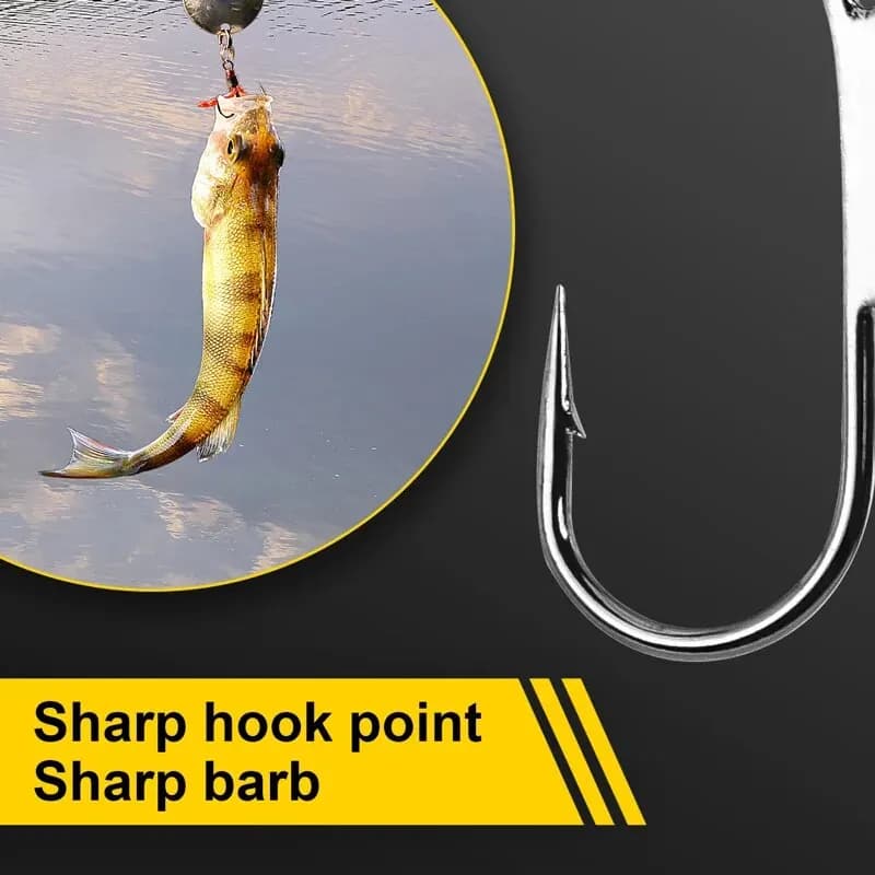 Hameçons triple trèfle pêche carnassiers acier haute teneur en carbone courbure ronde modèle renversé boîte de 50
