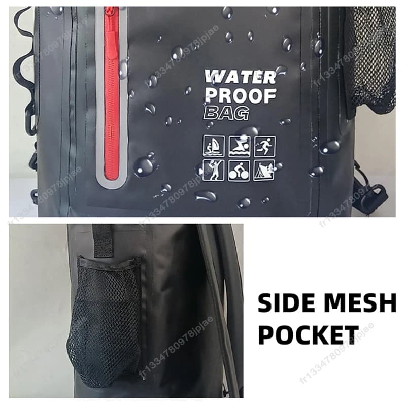 Grand sac à dos étanche kayak PVC pour plongée, rafting et trekking rivière - Sac sec plage camping