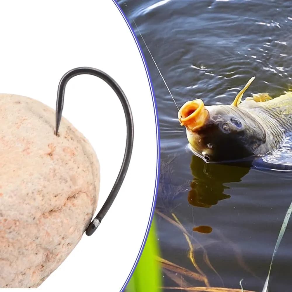 Hameçon de pêche sans ardillon Hirisi X502 en acier inoxydable carbone, 15 pièces avec revêtement PTFE