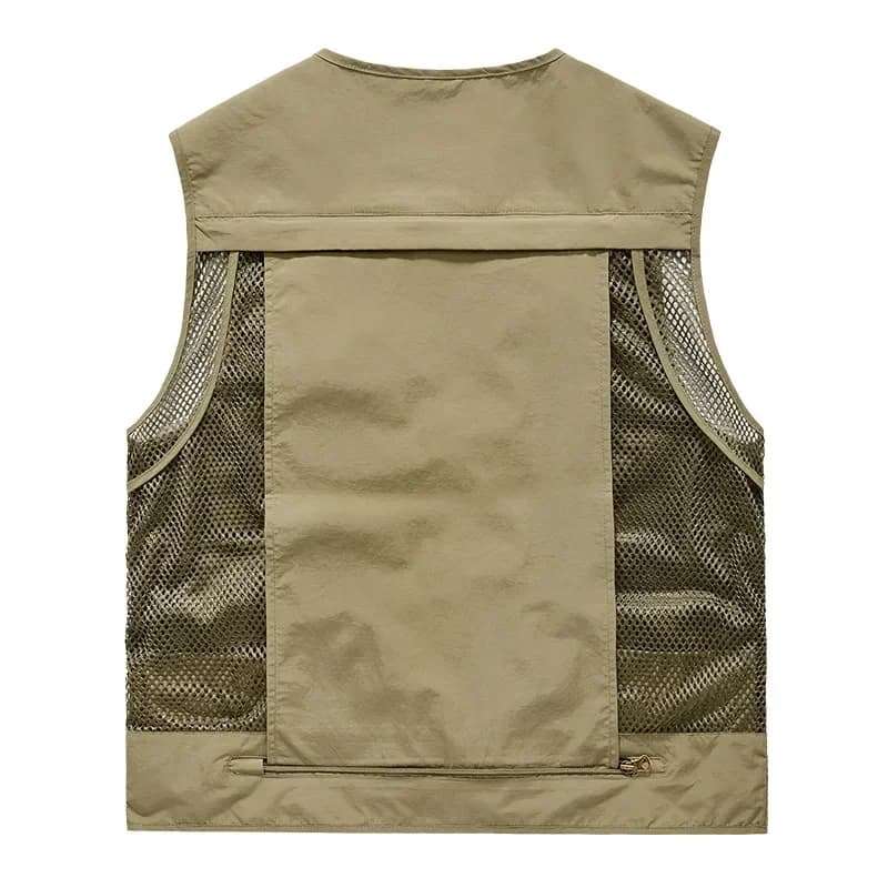 Veste de pêche mesh séchage rapide multi-poches - Veste tactique sans manches homme - Veste solide randonnée chasse