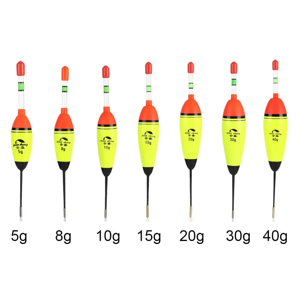 Flotteurs de pêche lumineux EVA pour la nuit, modèles longs et verticaux de 5g à 40g