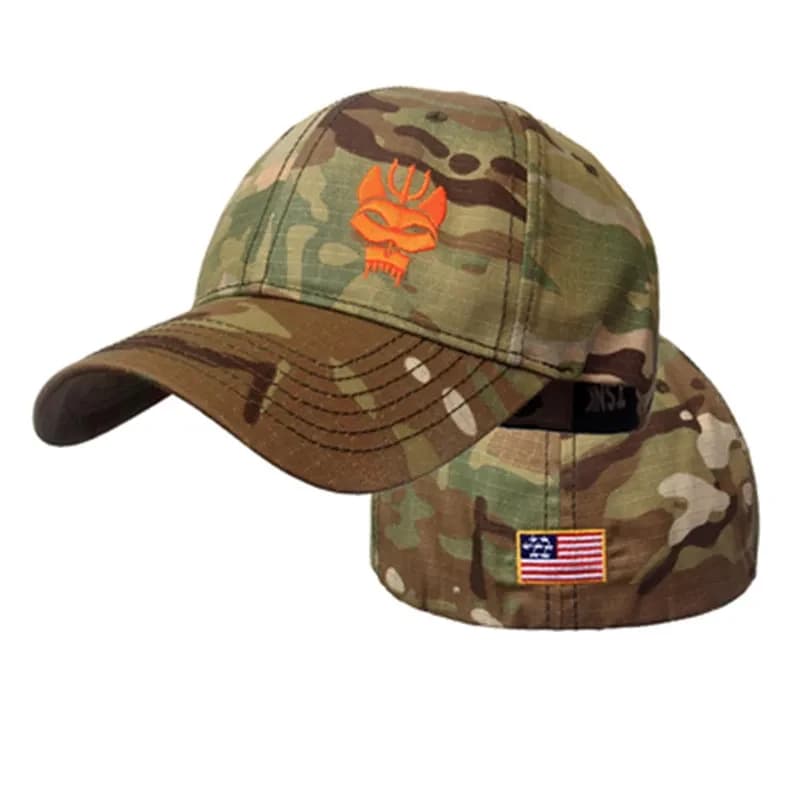 Casquette baseball coton pêche militaire - Snapback extensible tactique pour running et pêche