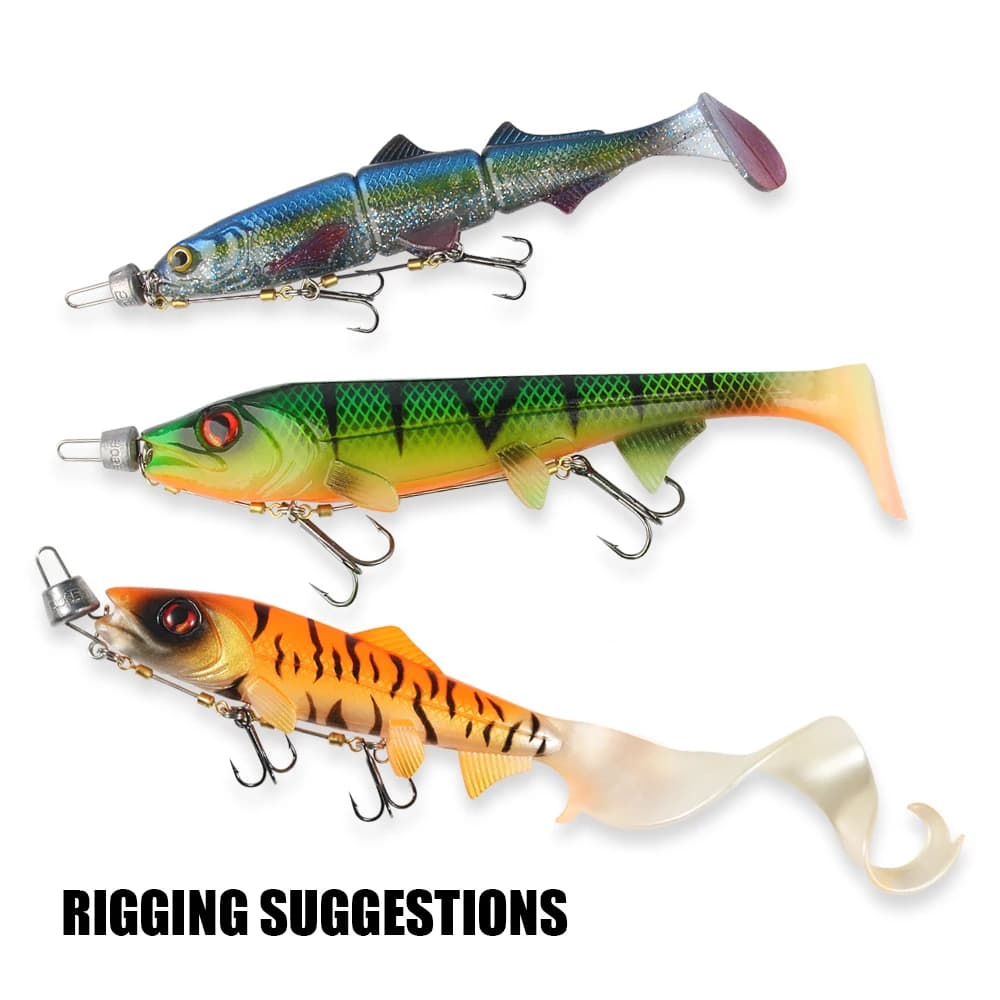 Montage pike stinger multi-profondeur hameçons #6 #1/0 #2/0 avec plombs 5g à 20g pour leurres souples