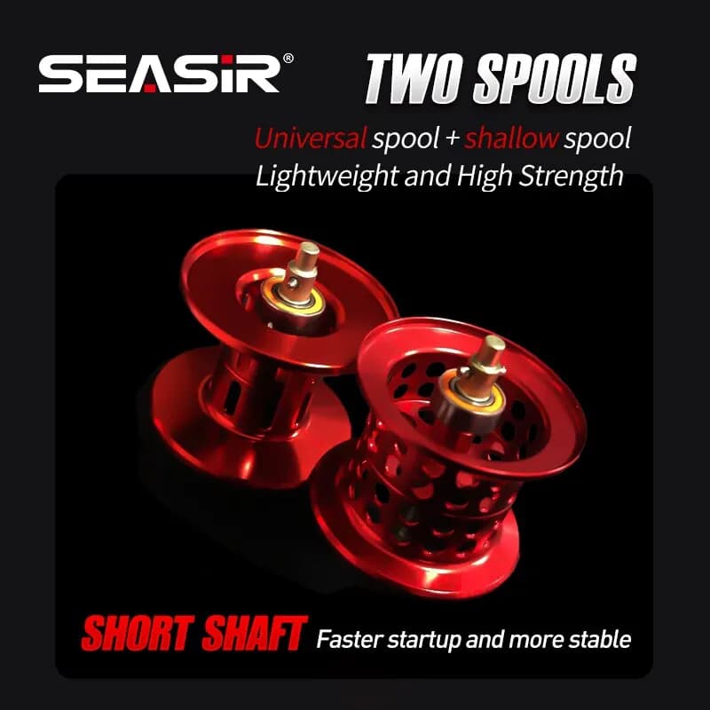 Moulinet baitcasting Seasir Mansory 146g carbone - Ratio 7.3:1 pour pêche en mer et eau douce