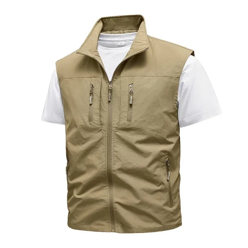 Veste de pêche sans manches homme été mesh multi-poches pour outils extérieur 5XL