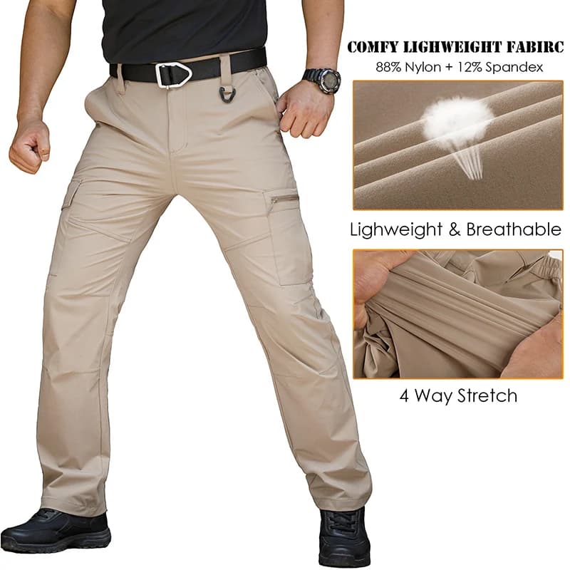 Pantalon pêche léger séchage rapide imperméable randonnée travail hommes cargo technique