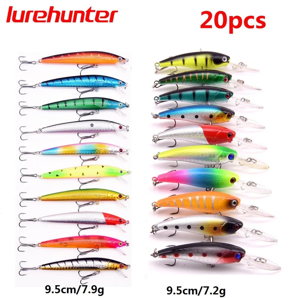 Kit leurres durs mini minnow flottants - Crankbaits wobblers pour pêche des carnassiers