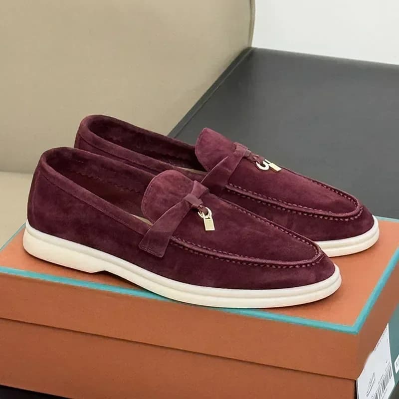 Chaussures casual britanniques intemporelles 2026 - Modèle couple à boucle métal frange