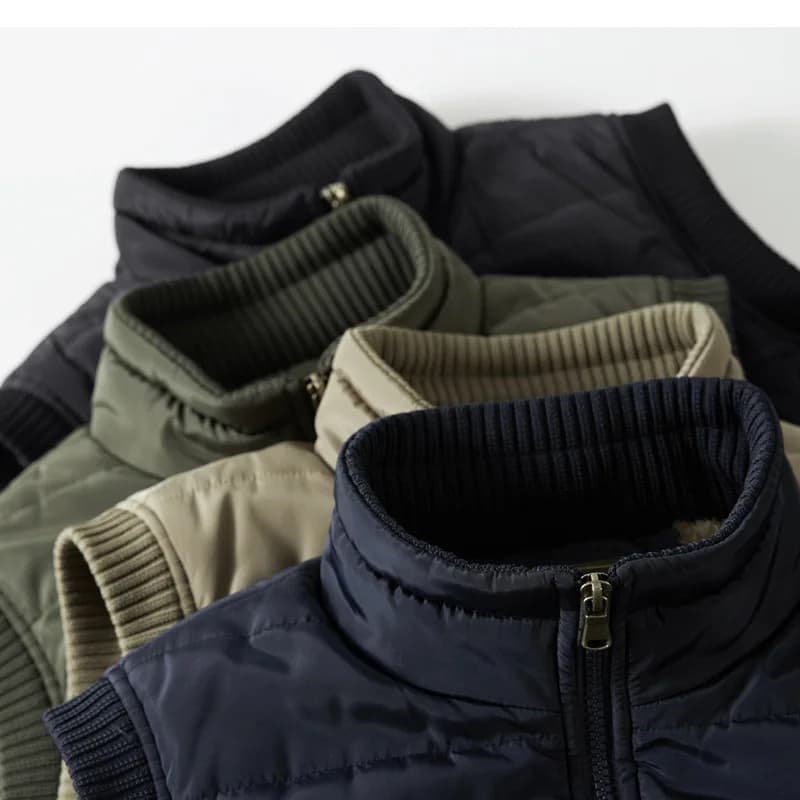 Veste hiver sans manches polaire homme grande taille 6XL épaisse chaude zippée extérieur