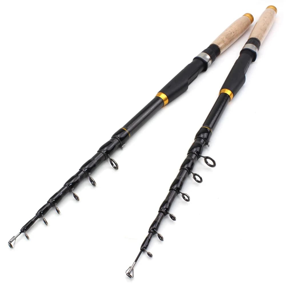 Canne pêche ultra-courte télescopique multifonction - Spinning carbone durable anti-dérapant outil pêche